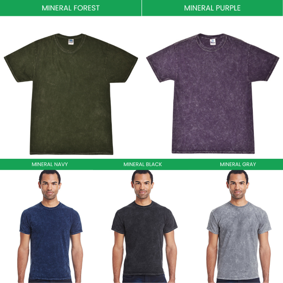 Mineral Wash T shirt Color Chart - Link Click Store